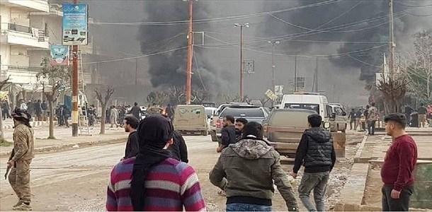 عشرات القتلى والجرحى في انفجار شاحنة وقود وسط مدينة عفرين  