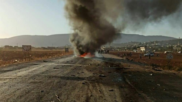 طائرة بدون طيار تقصف قياديين لحراس الدين غرب إدلب 