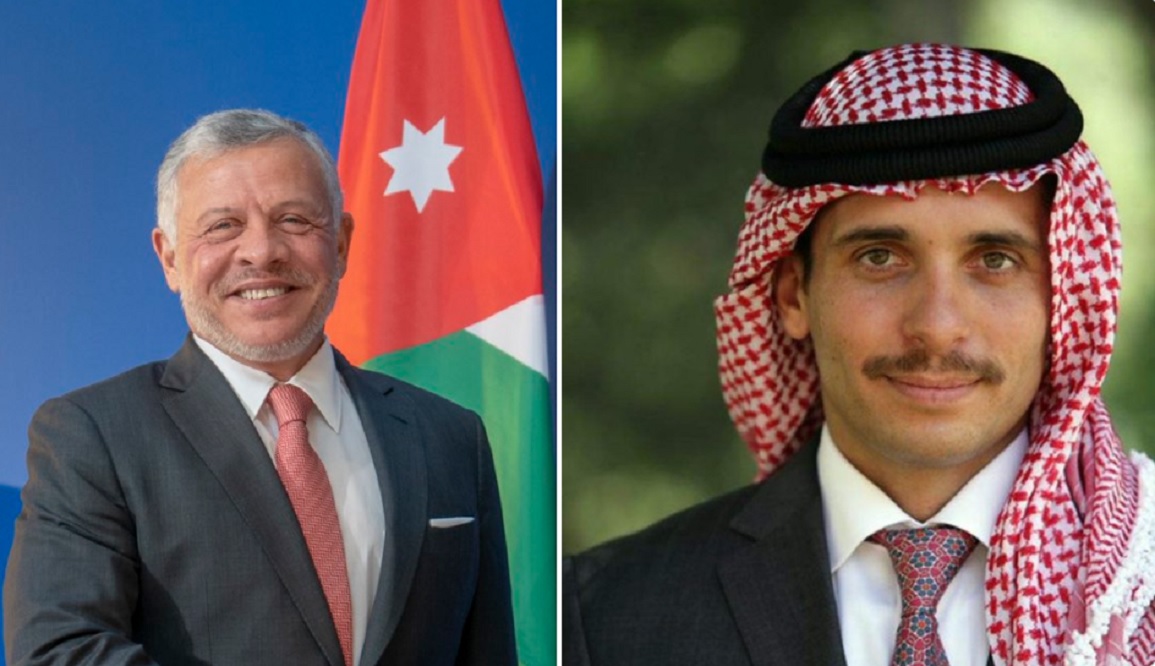 الملك عبدالله واخيه الامير حمزة