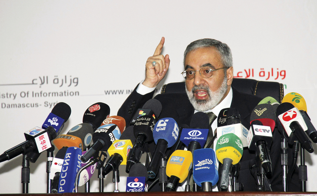وزير الاعلام السوري عمران الزعبي