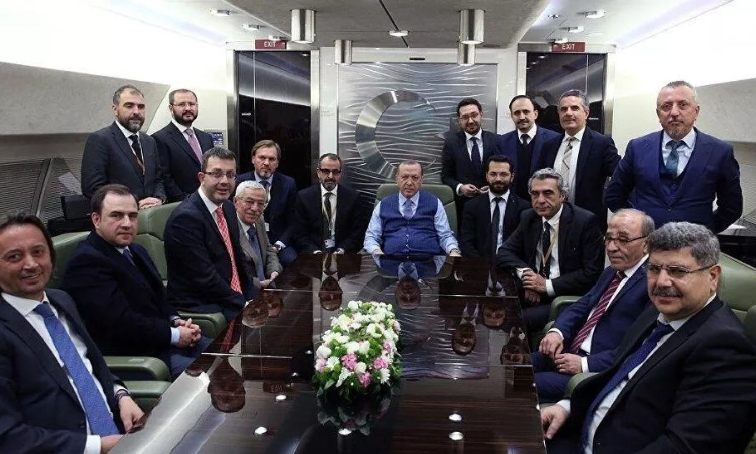 لرئيس التركي، رجب طيب أردوغان، خلال حديثه للصحفيين في الطائرة خلال عودته من طهران- 20 من تموز 2022 (وكالة الأنباء التركية NTV)