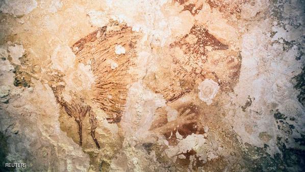 رسوم بدائية نادرة بكهوف جزيرة إندونيسية
