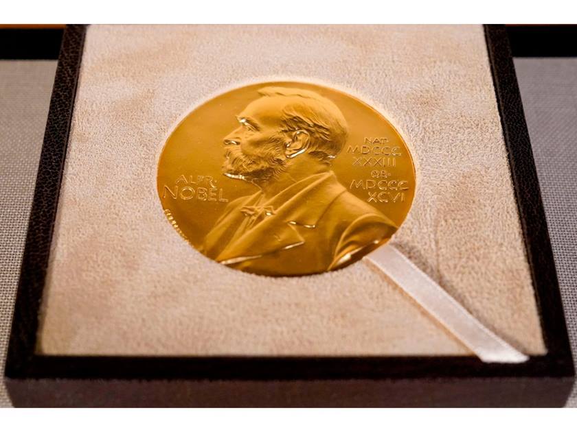 الفريد نوبل كما يبدو على ميدالية جائزته - مؤسسة نوبل