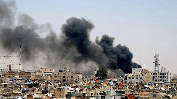 قصف مدفعي وجوي كثيف للنظام السوري على حي جوبر الدمشقي