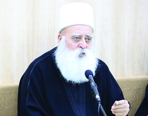 الزعيم الروحي للطائفة الدرزية في إسرائيل موفق طريف- شام