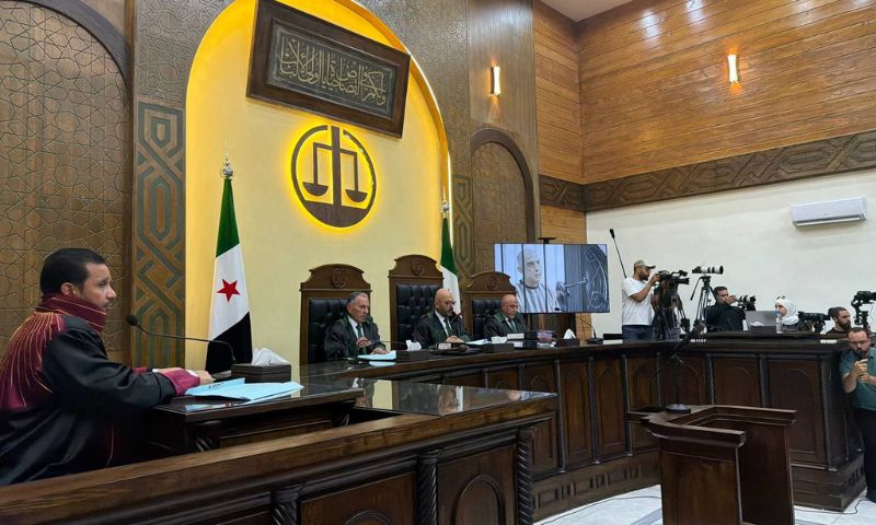 من جلسة النطق بحكم الإعدام غيابيًا على بشار الأسد في دمشق - 11 آب 2026 (وزارة العدل) - عنب بلدي