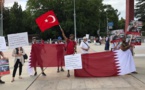 مظاهرة أمام مكتب الأمم المتحدة بجنيف رفضا لحصار قطر