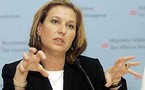 ليفني تتهم تركيا باستغلال الفراغ السياسي في اسرائيل لشرعنة نظام حماس في غزة