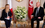  رئيسة وزراء ايطاليا جورجا ميلوني مع قيس سعيد - اكي