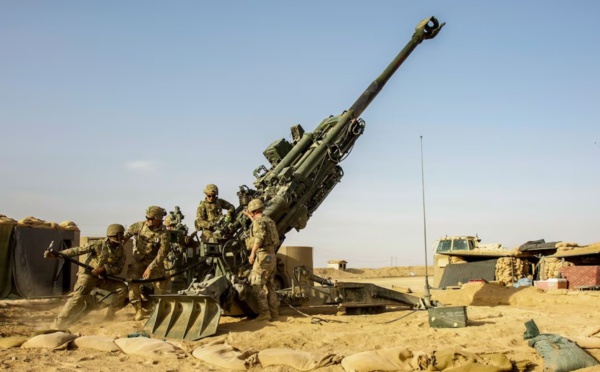 وحدة مشاة من الجيش الأمريكي تتدرب على استخدام مدفعية هاوترز في سوريا- 14 من حزيران 2021 (سينتكوم)